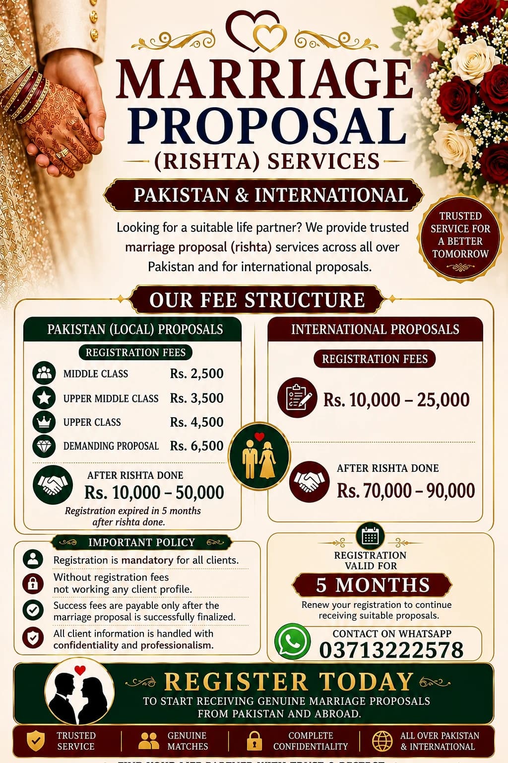 Marriage Proposal (Rishta) Services – Pakistan & International