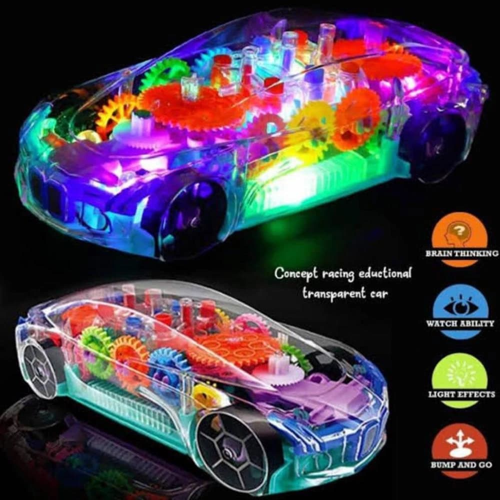  Transparent Gears Toy for Kids Multicolor Musical Indoor Play