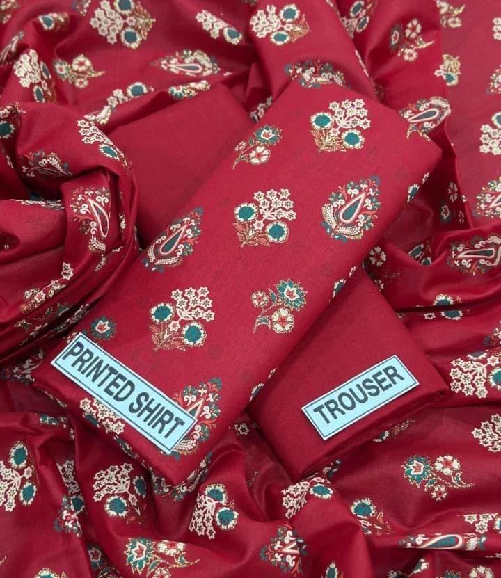 Beautiful printed unstitch printed shirts and trousers
