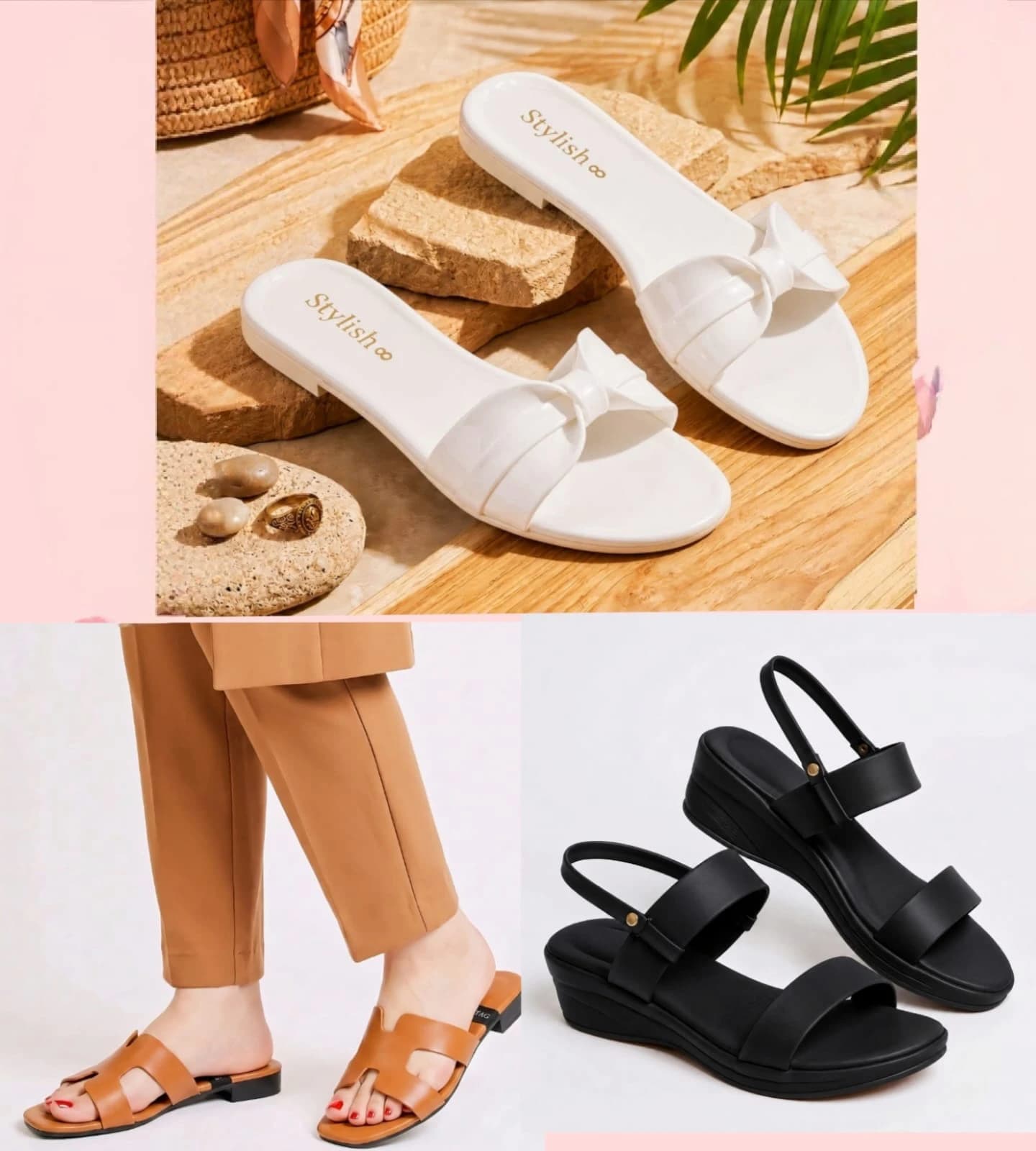 pair of 3 footwear