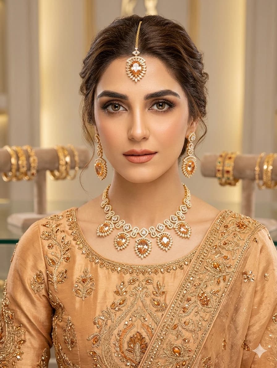 Wedding Ceremony Sets Zarkon party wear All Rounder jewellery Gold plated.
